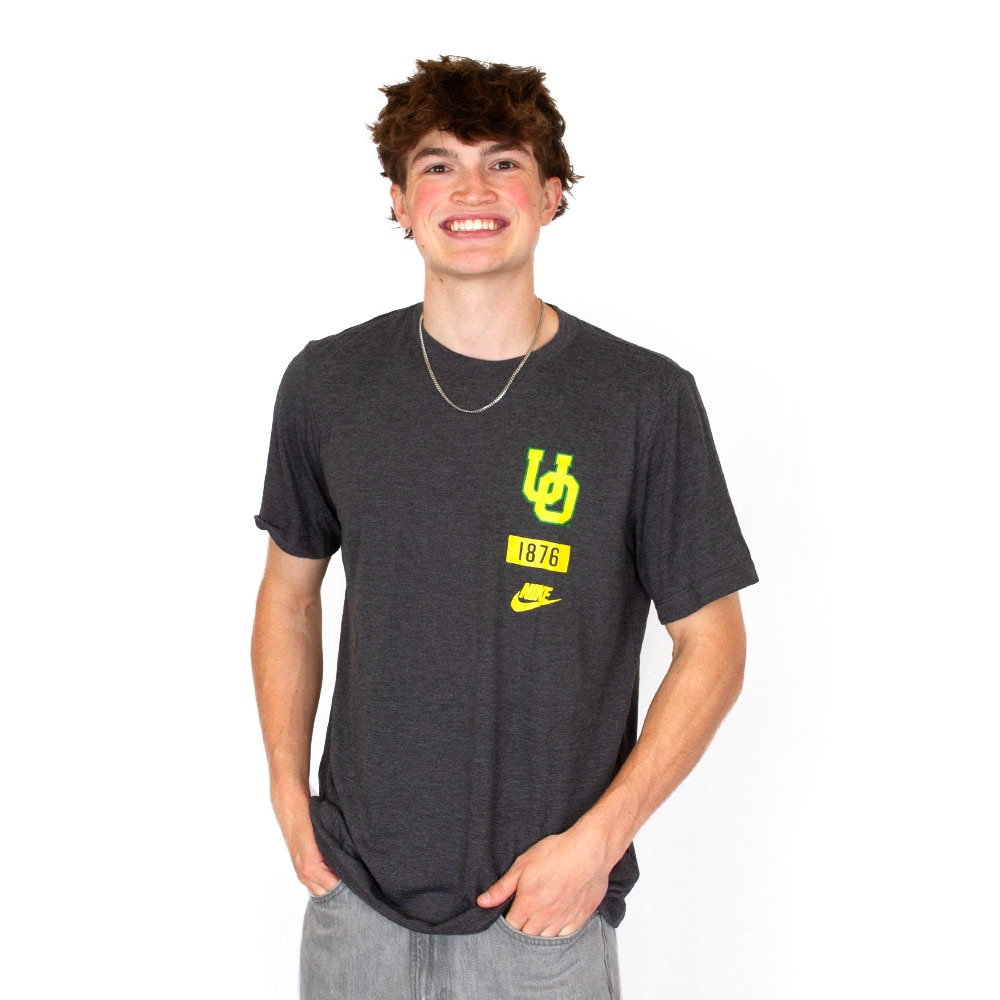 Interlocking UO, Nike, Black, Crew Neck, Tri-blend, Men, Legacy, 1876, T-Shirt, 945428